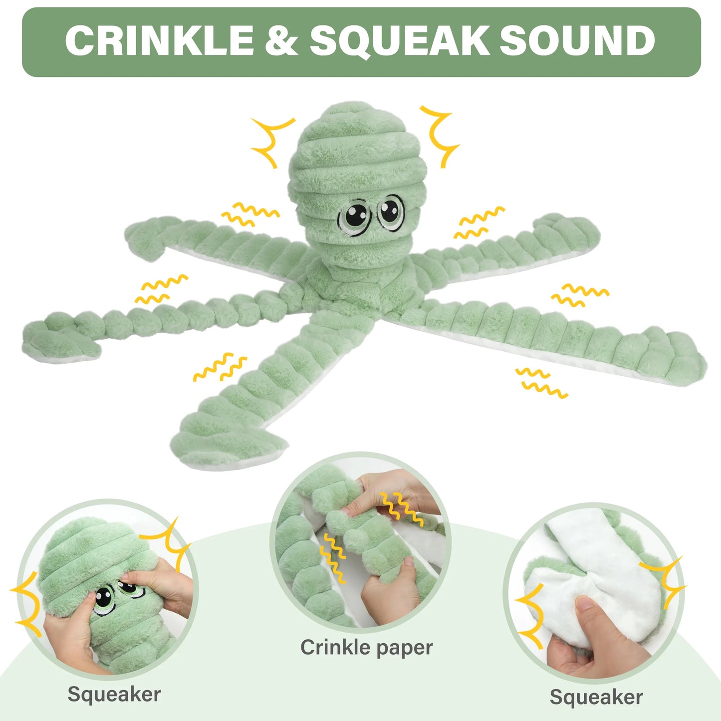 Octopus Design Plush Squeaky Dog Teeth Chewing Toy