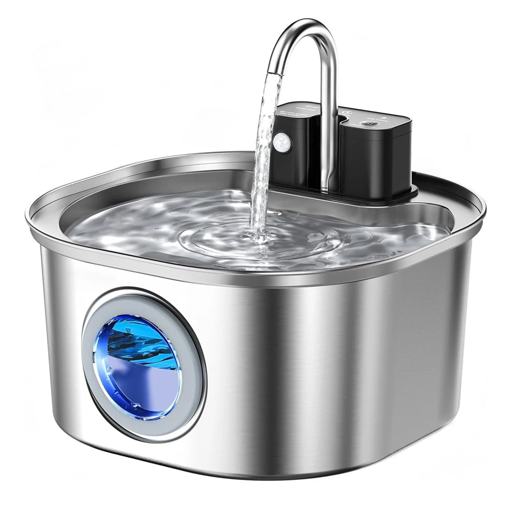 Weomg Stainless Steel Wireless Sensor Water Fountain For Cats Dogs