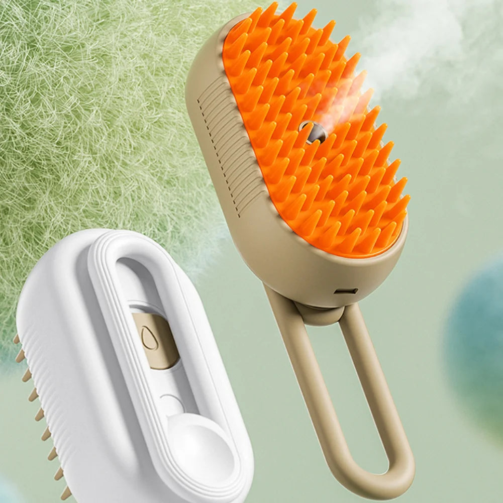 3 In 1 Dog Cat Grooming Brush With Electric Sprayer