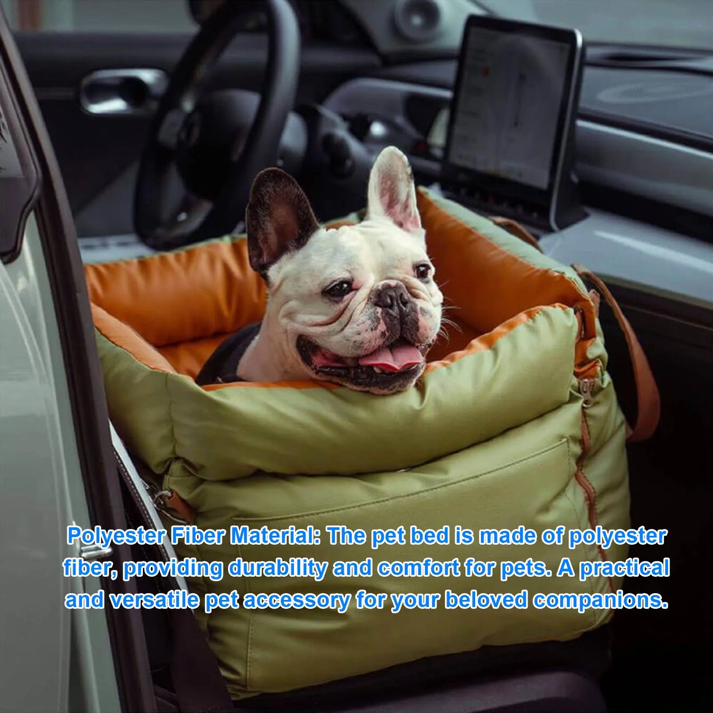 Portable Waterproof Pet Car Seat With Adjustable Safety Harness