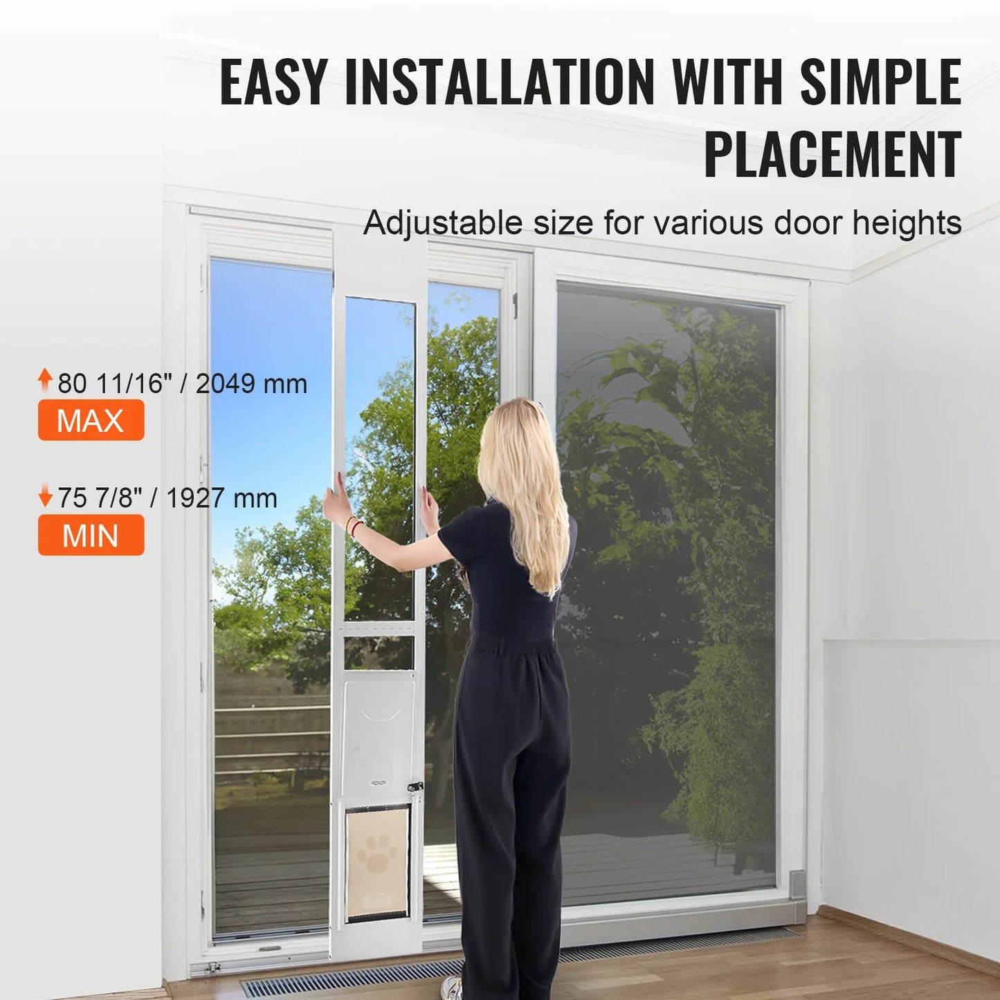 Aluminum Frame Sliding Glass Door Adjustable Height Secure For Pets
