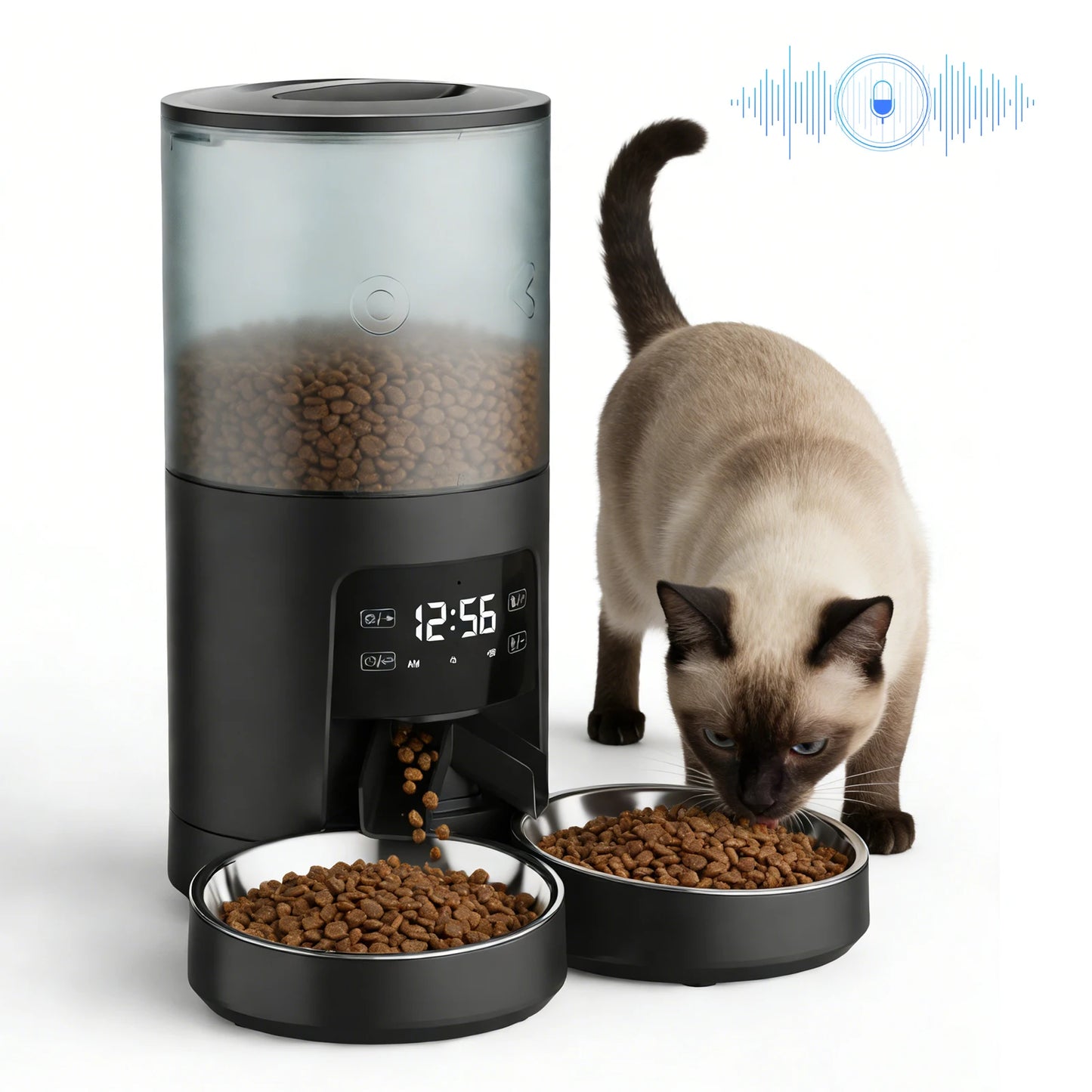 JHK 6L Automatic Cat Feeder With Stainless Bowls