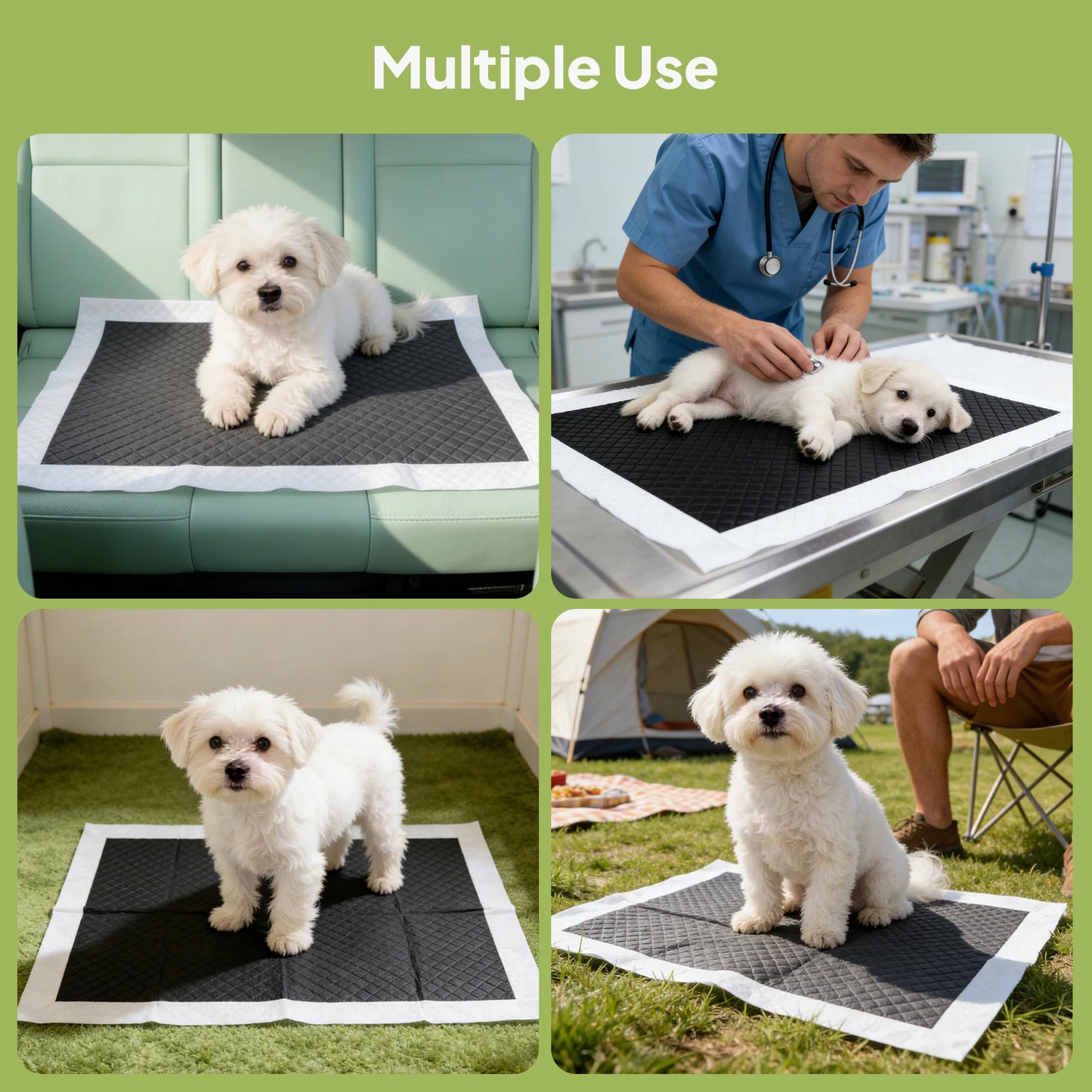 50pc Activated Bamboo Charcoal Disposable Pet Underpads