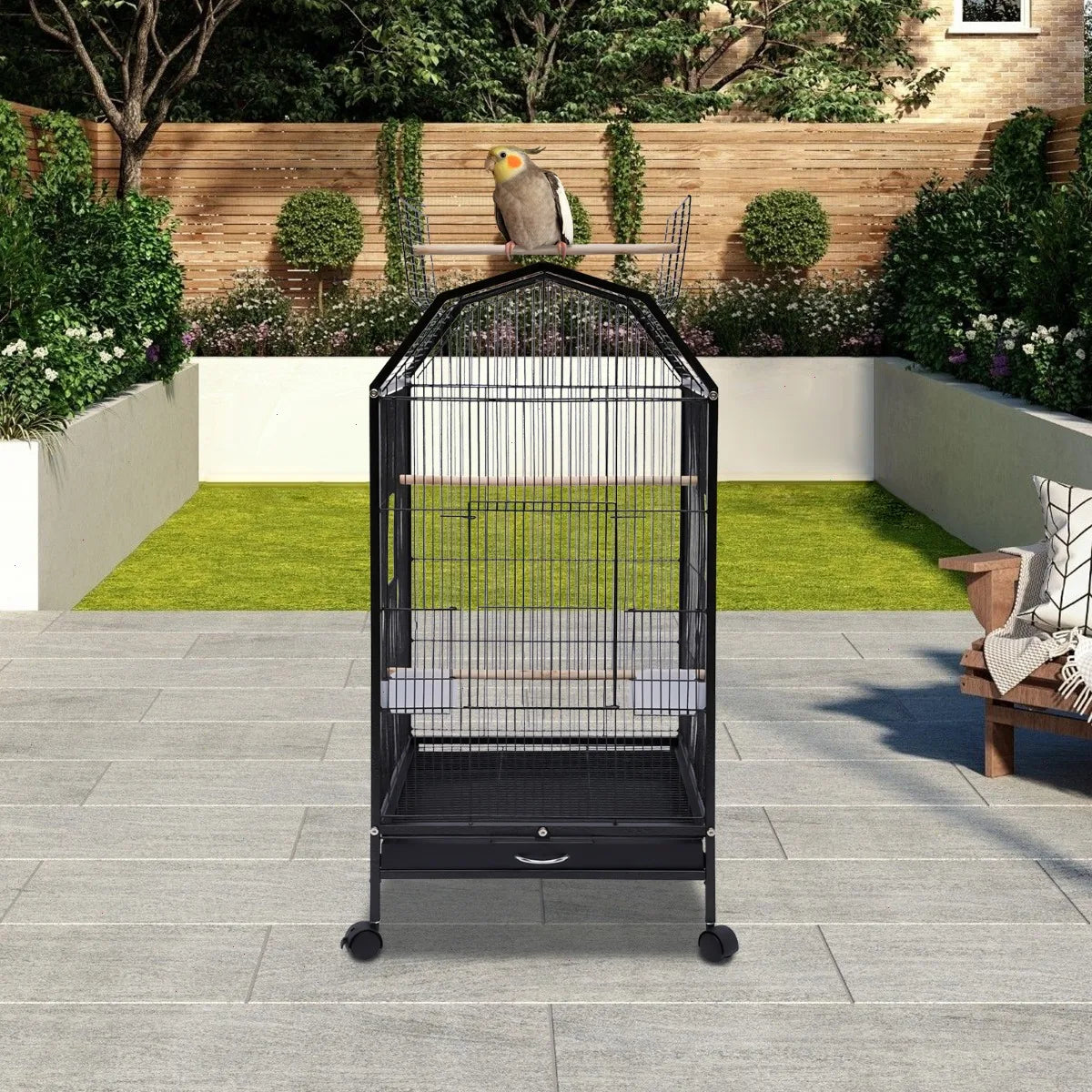 Large Spacious Anti Rust Iron Bird Cage For Cockatiel And Conure