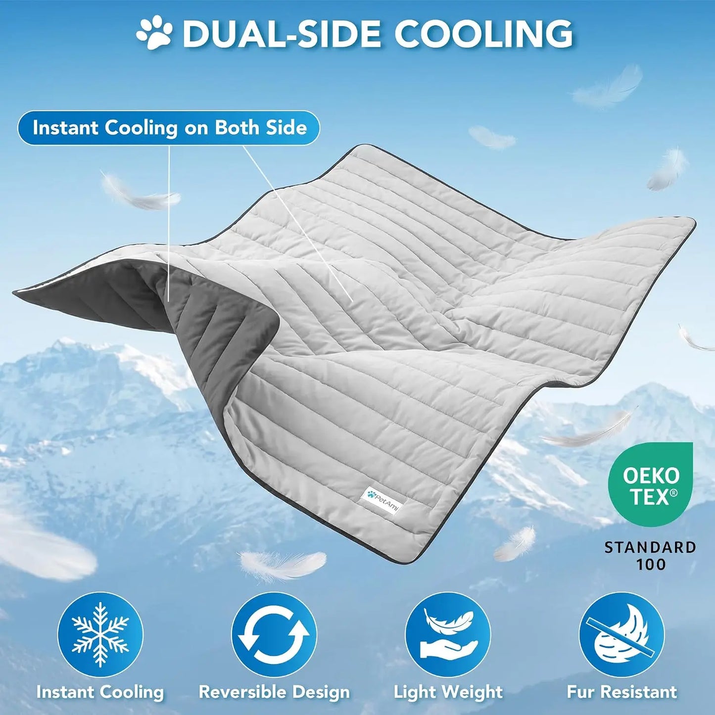 Thick Self-Cooling Dog Mat With Reversible Summer Pad