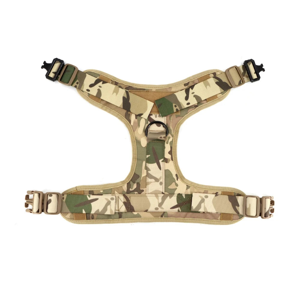 Military Nylon Dog Harness Vest With Leash Patches Training Set