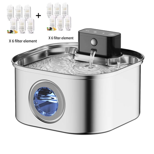 Weomg 3L 5V Rechargeable Stainless Steel Dogs Water Fountain