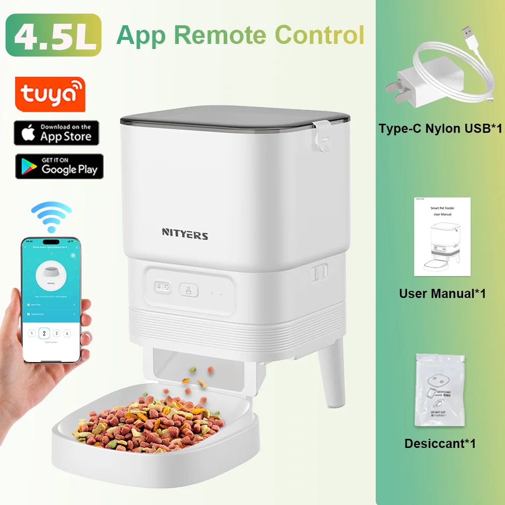 Nityers 4.5L Smart Automatic Pet Feeder With Voice Recorder