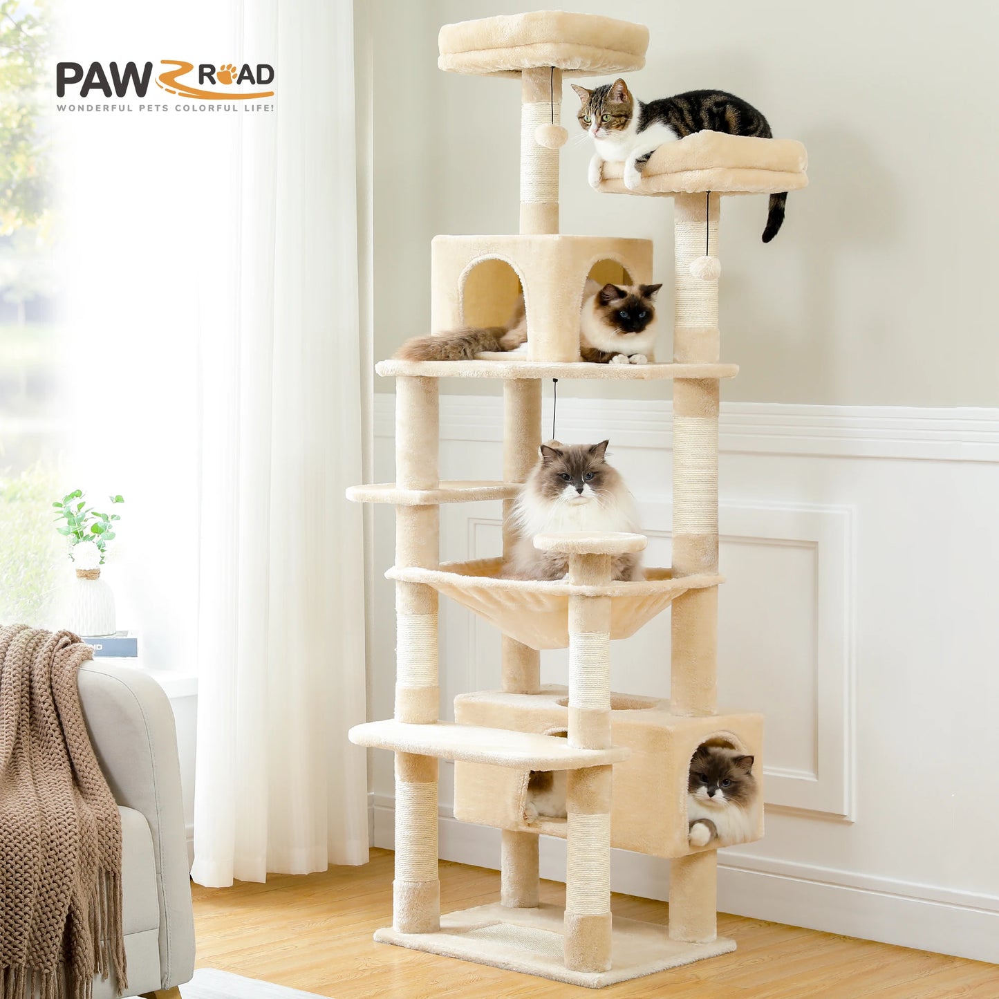 Pawz Road Large Multi Level Plush Cat Tree Tower