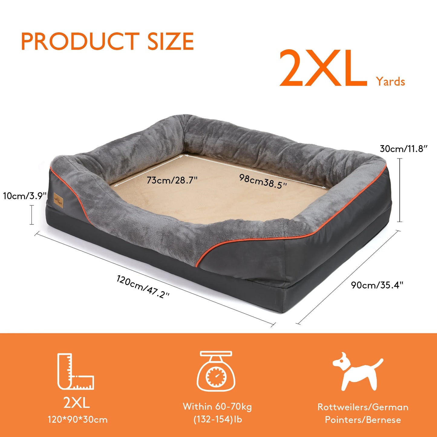 BINGOPAW Anti Allergy Warm Fleece Dog Bed With Washable Cover