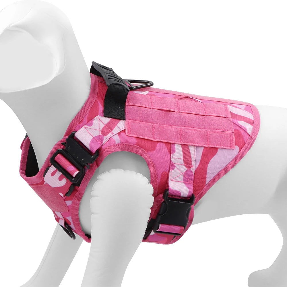 Military Camouflage Dog Harness Tactical Nylon Vest For Training