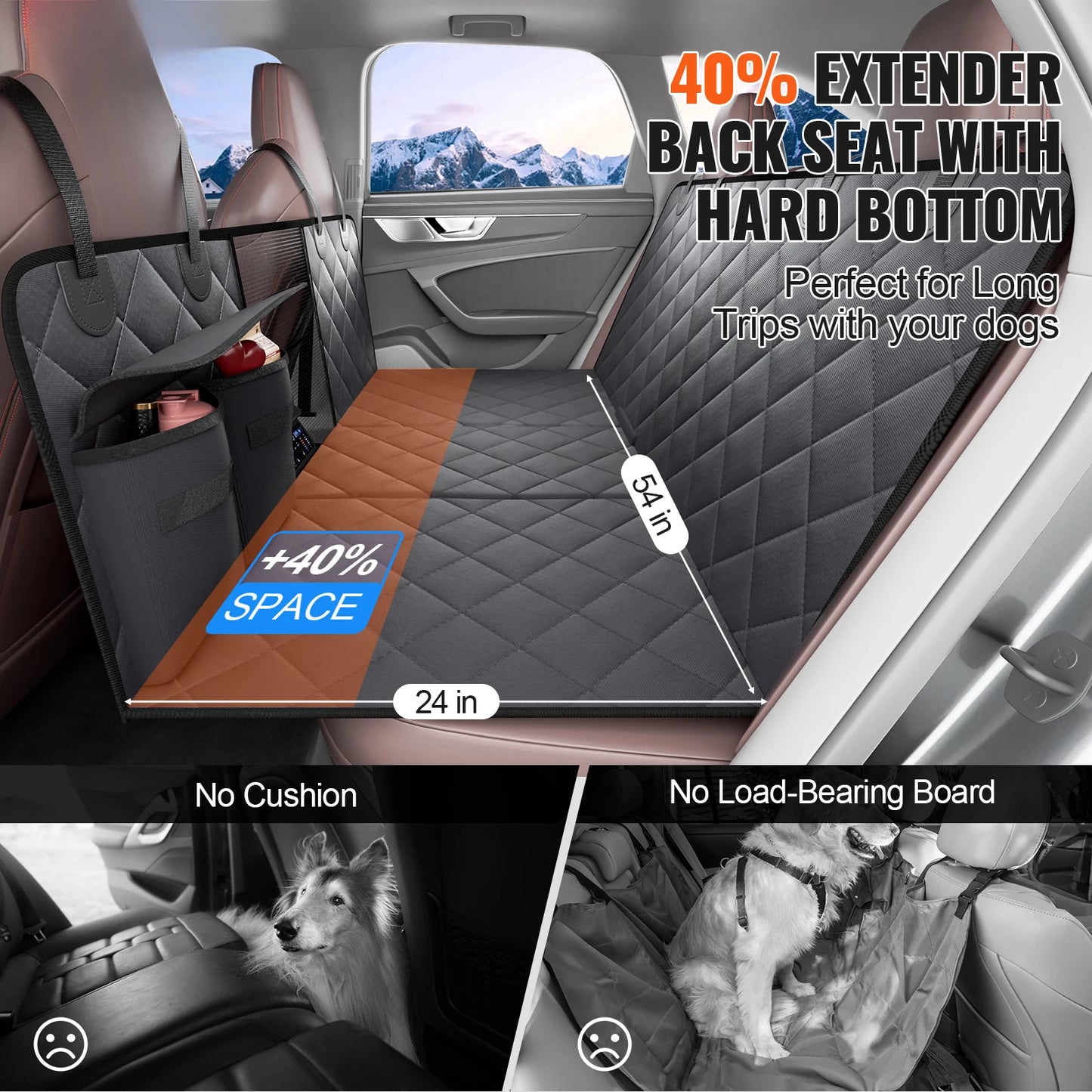 SucceBuy Waterproof Dog Hammock Back Seat Extender For Car