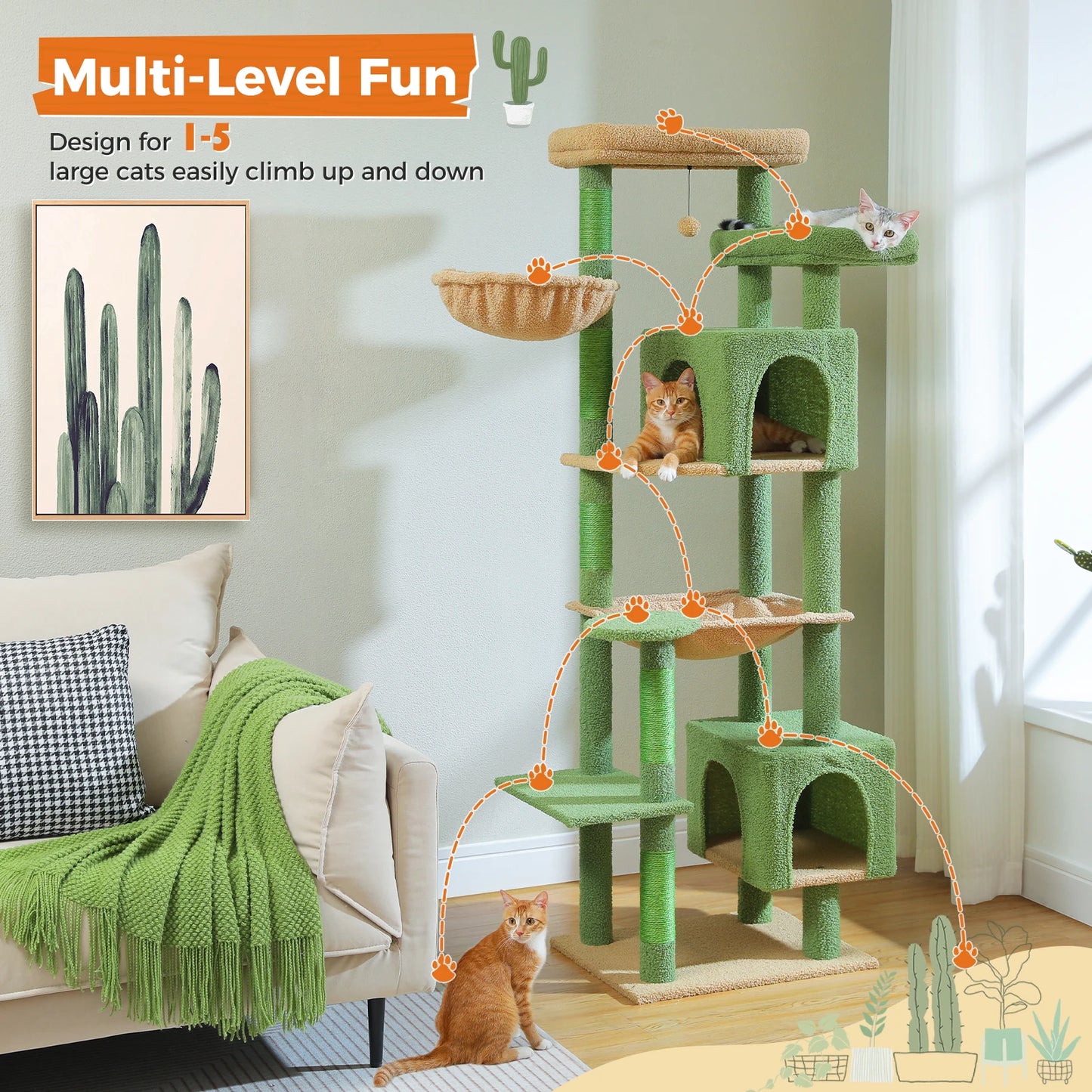 Pawz Road Large Multi Level Plush Cat Tree Tower