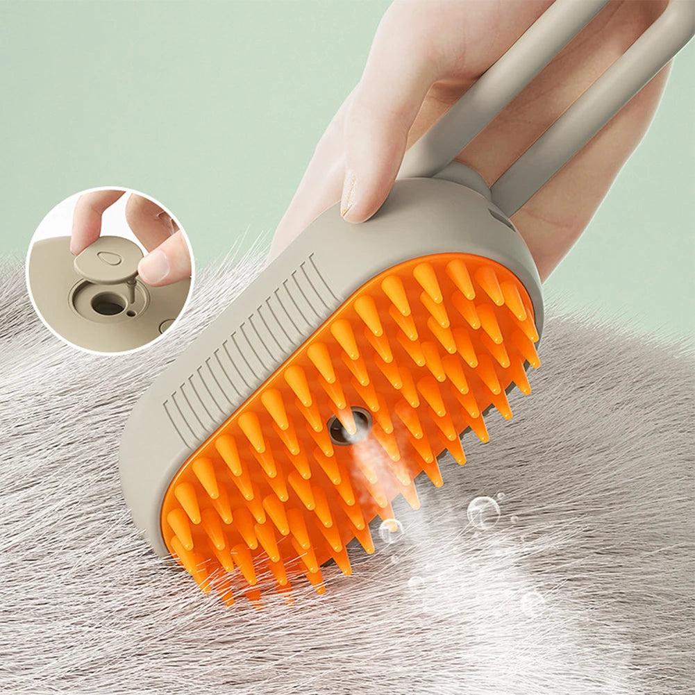 3 In 1 Dog Cat Grooming Brush With Electric Sprayer