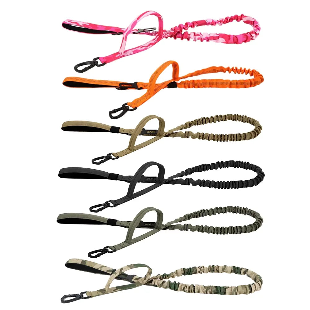 Nylon Adjustable Military Dog Leash With 2 Handles