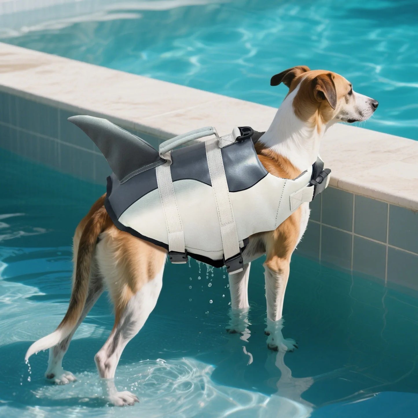 Dog Life Jacket With Handle For Safe Swimming And Surfing