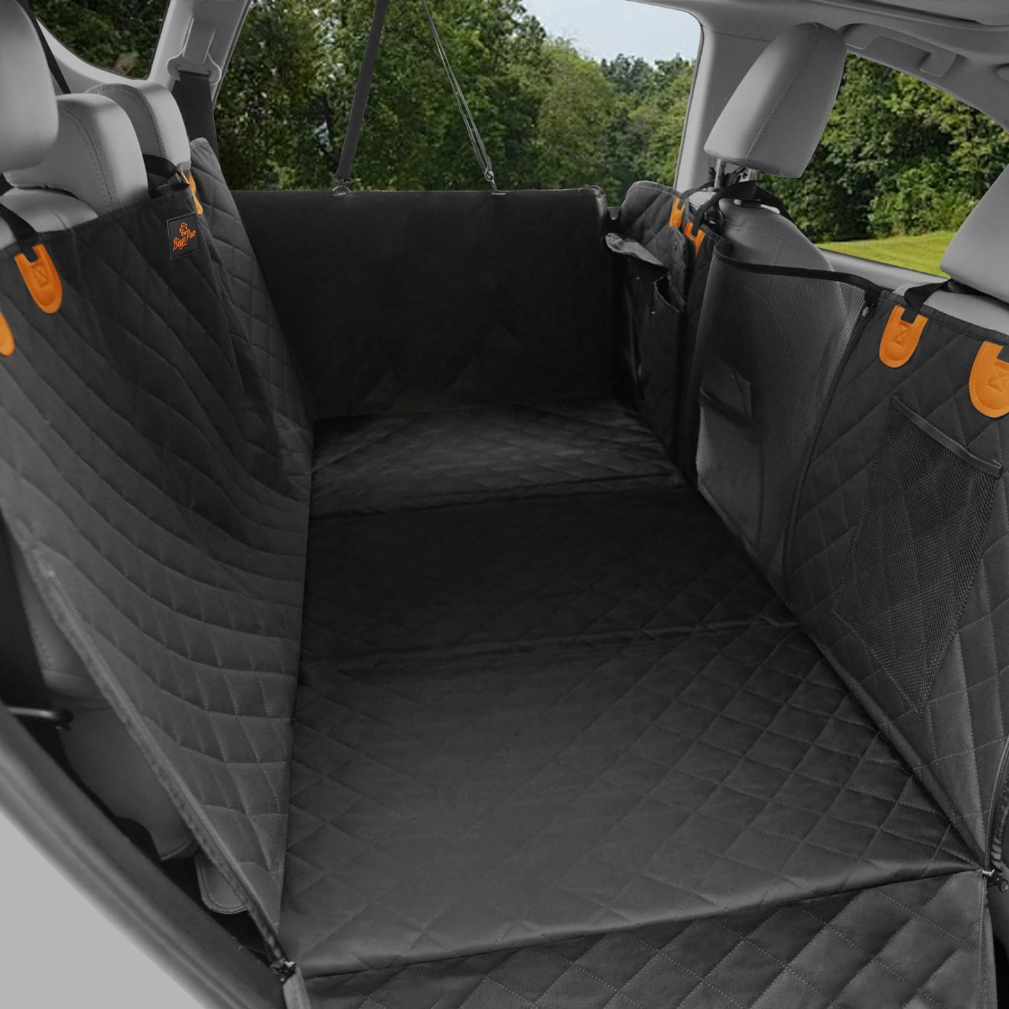 Borwart Waterproof Back Seat Extender Dog Car Cover With Storage