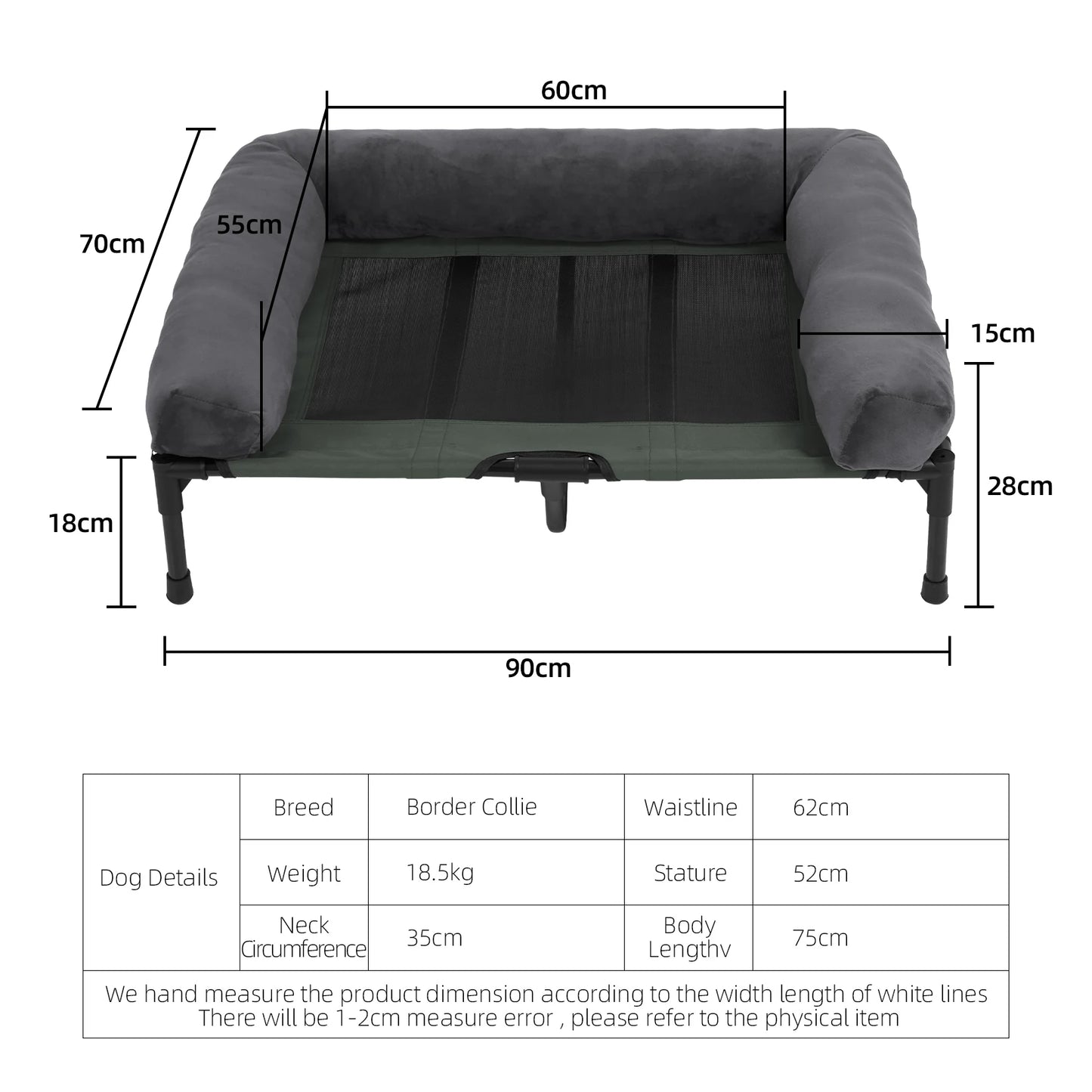 BINGOPAW Elevated Pet Lounger Bed for Dogs and Cats