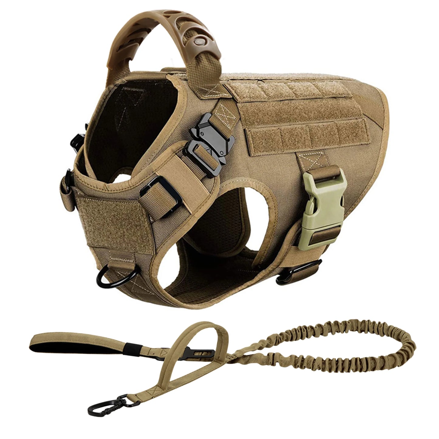 Nylon Tactical Dog Harness Leash Set No Pull Training Military