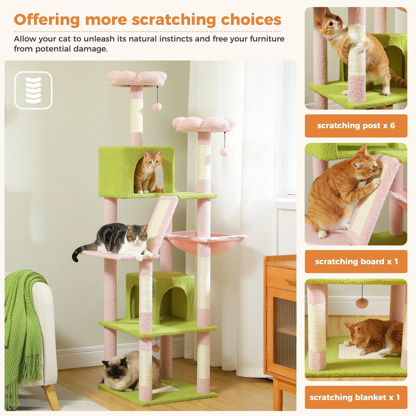 Pawz Road Large Multi Level Plush Cat Tree Tower