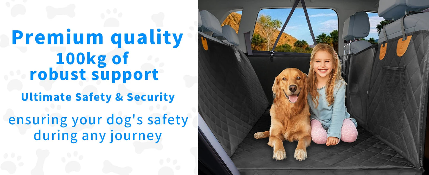 Borwart Waterproof Back Seat Extender Dog Car Cover With Storage