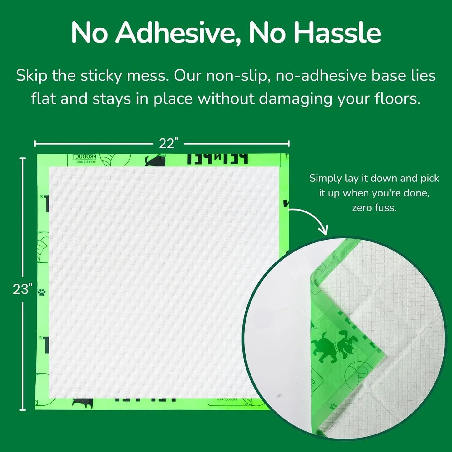 Unscented Puppy Training Pads 50 Count High Absorbency Plant Based