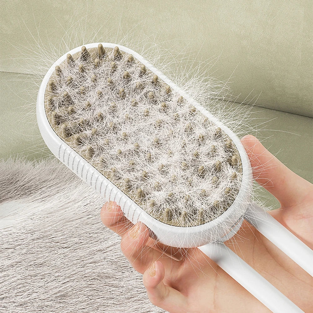 3 In 1 Dog Cat Grooming Brush With Electric Sprayer