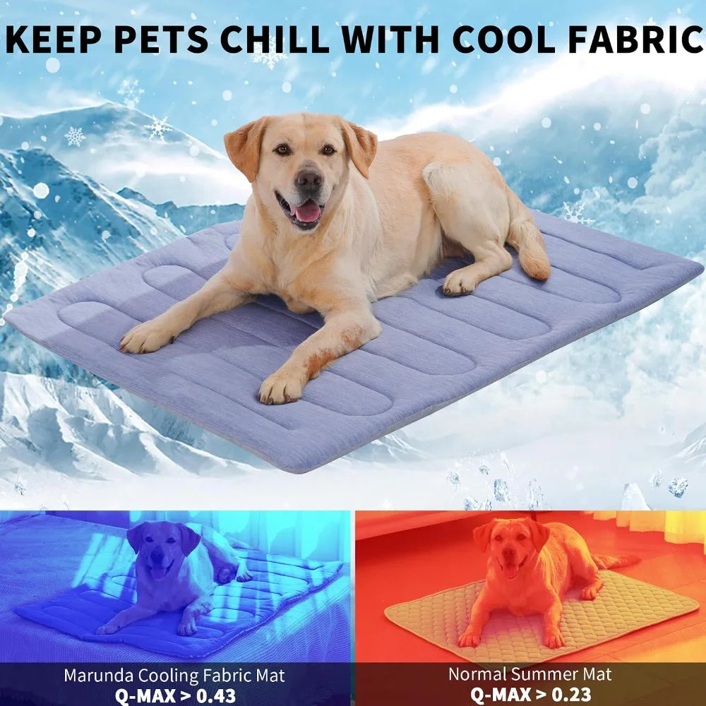 Self Cooling Dog Bed Washable For Indoor Outdoor Large Dogs