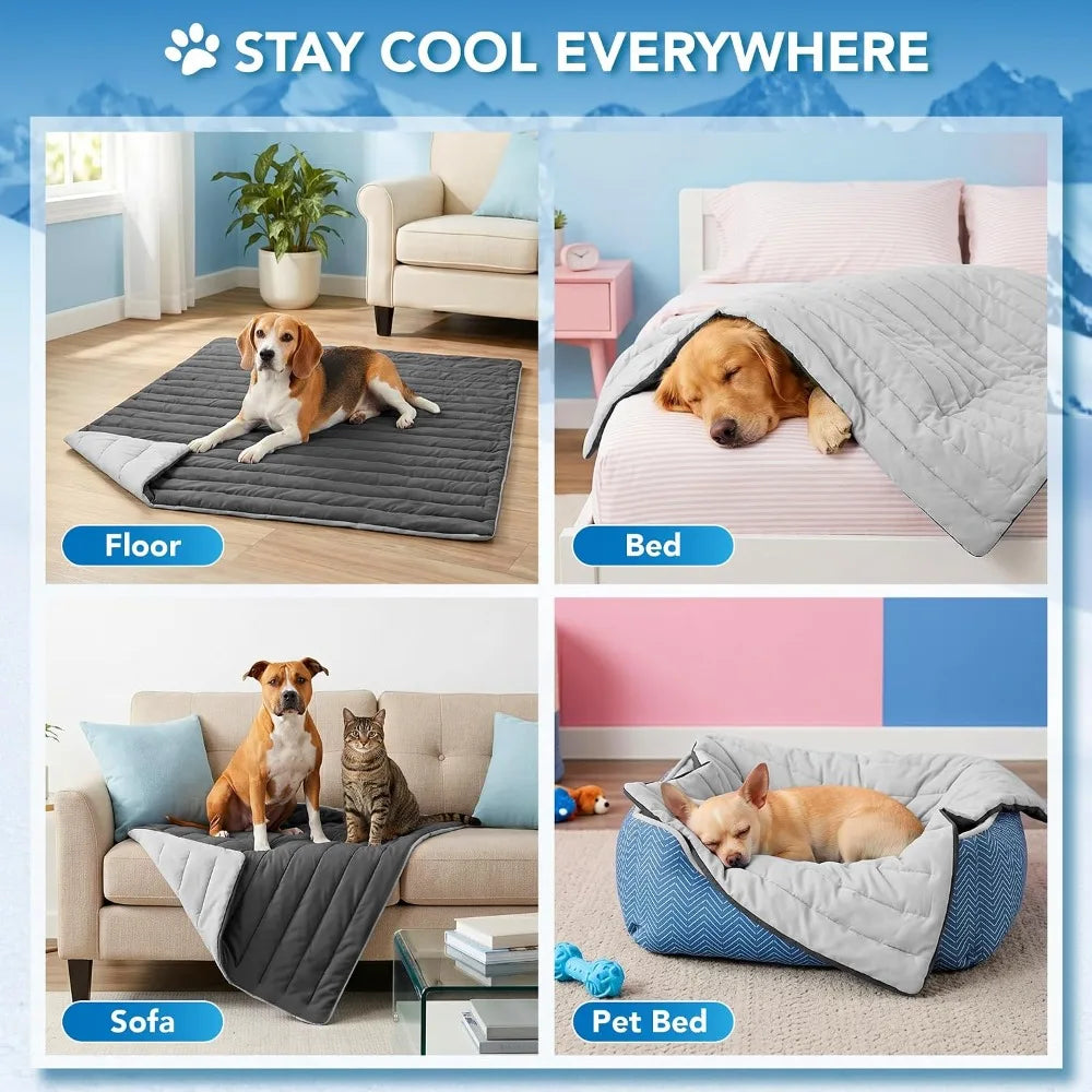 Thick Self-Cooling Dog Mat With Reversible Summer Pad