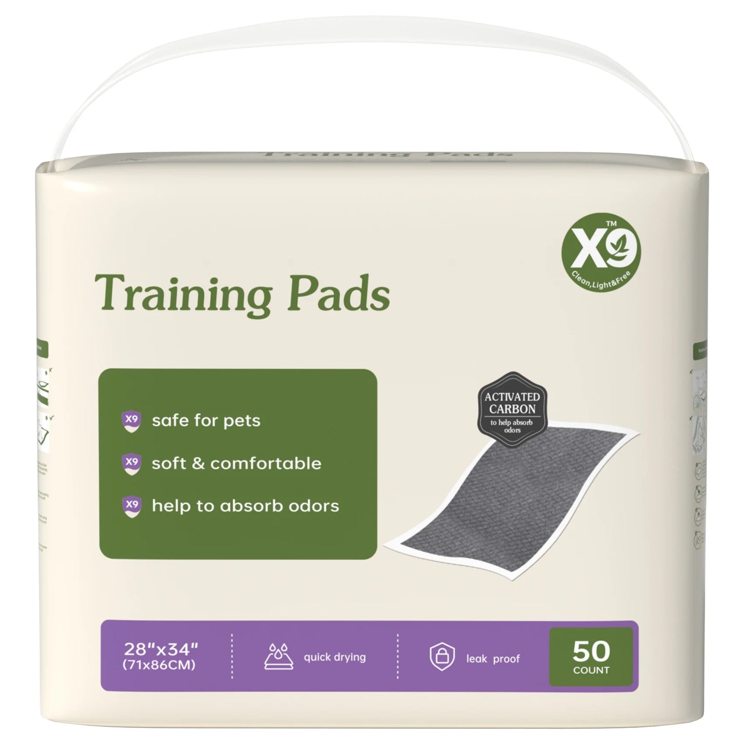 50pc Activated Bamboo Charcoal Disposable Pet Underpads