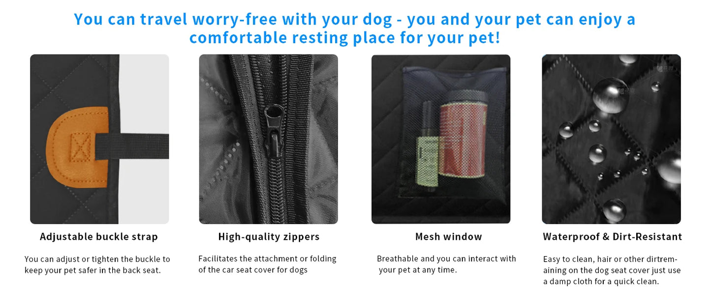 Borwart Waterproof Back Seat Extender Dog Car Cover With Storage