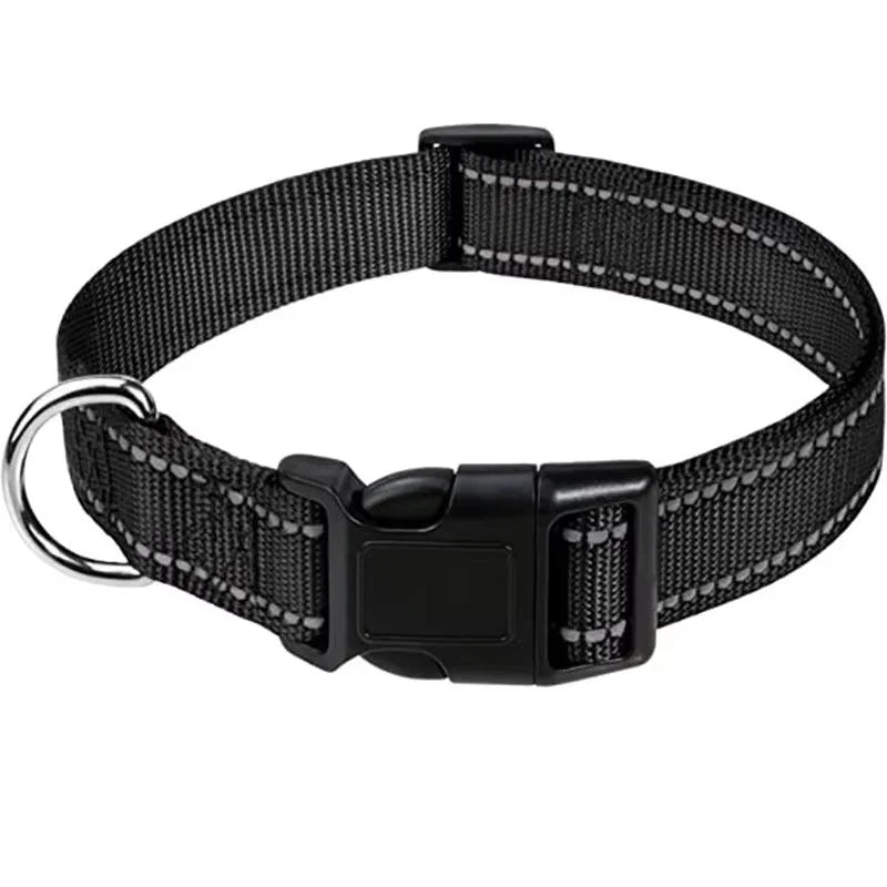 Reflective Adjustable Nylon Pet Collar For Dogs And Cats