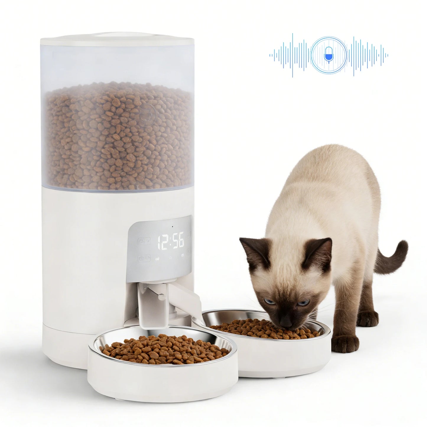JHK 6L Automatic Cat Feeder With Stainless Bowls