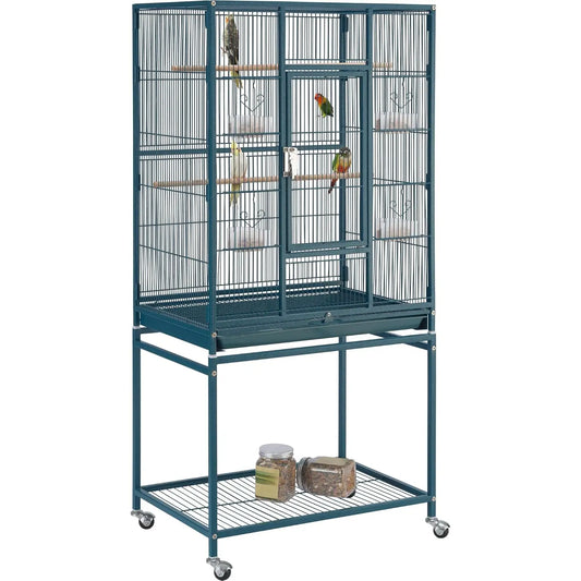 Wrought Iron Standing Parrot Cage With Stand For Small Birds