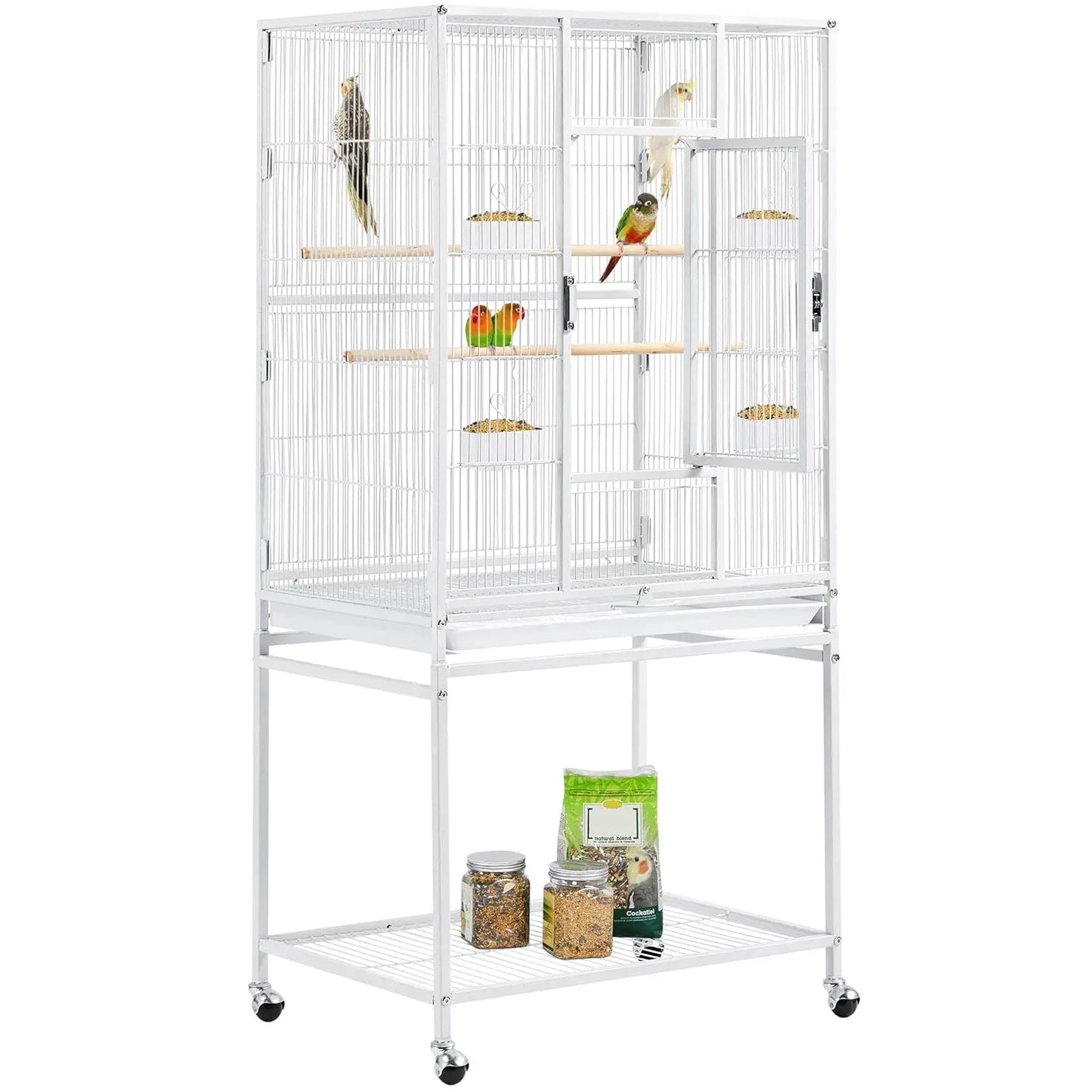 Wrought Iron Standing Parrot Cage With Stand For Small Birds