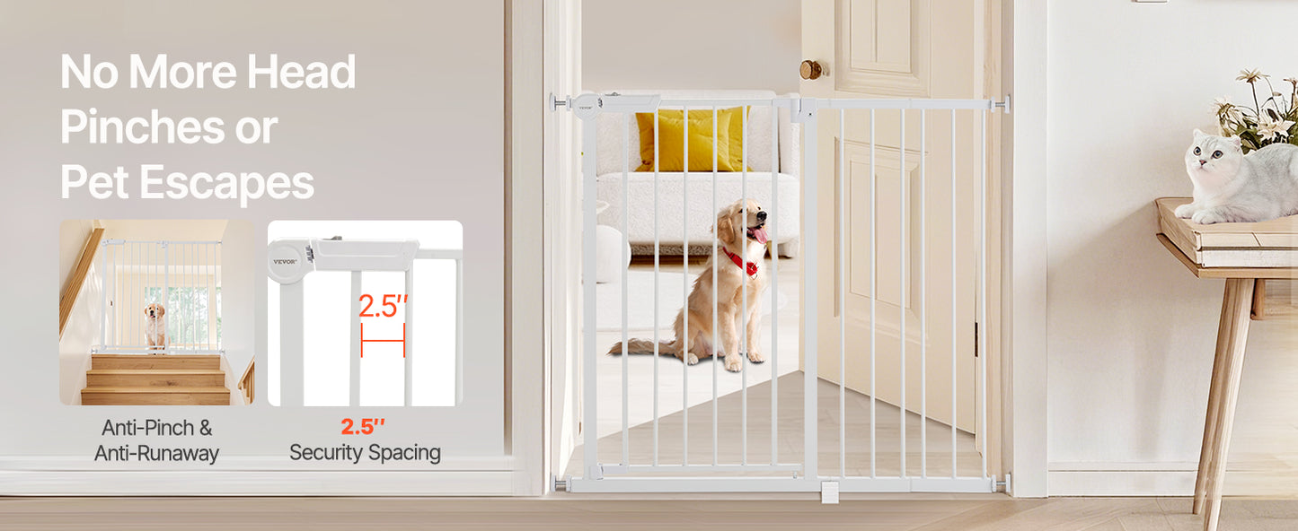 SucceBuy Baby Gate Pressure Mounted Walk Through Pet Safety Gate