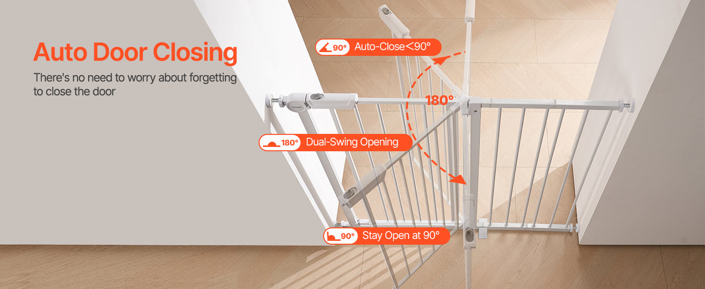 SucceBuy Baby Gate Pressure Mounted Walk Through Pet Safety Gate