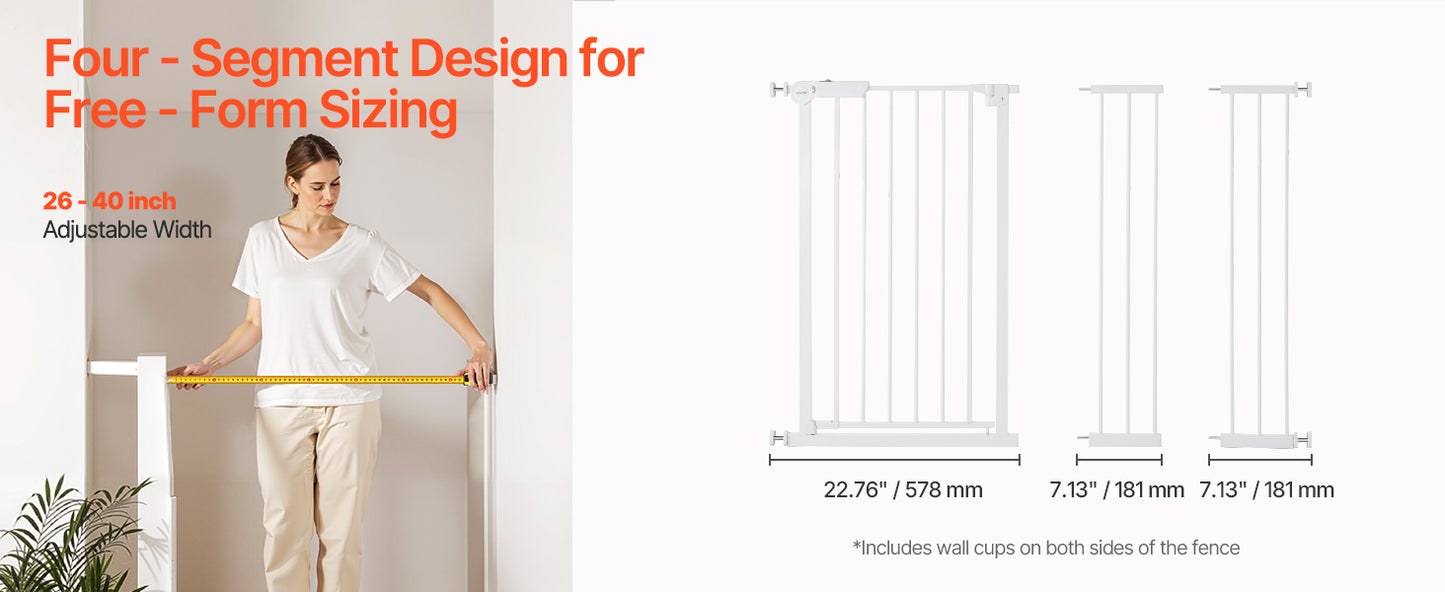 SucceBuy Baby Gate Pressure Mounted Walk Through Pet Safety Gate