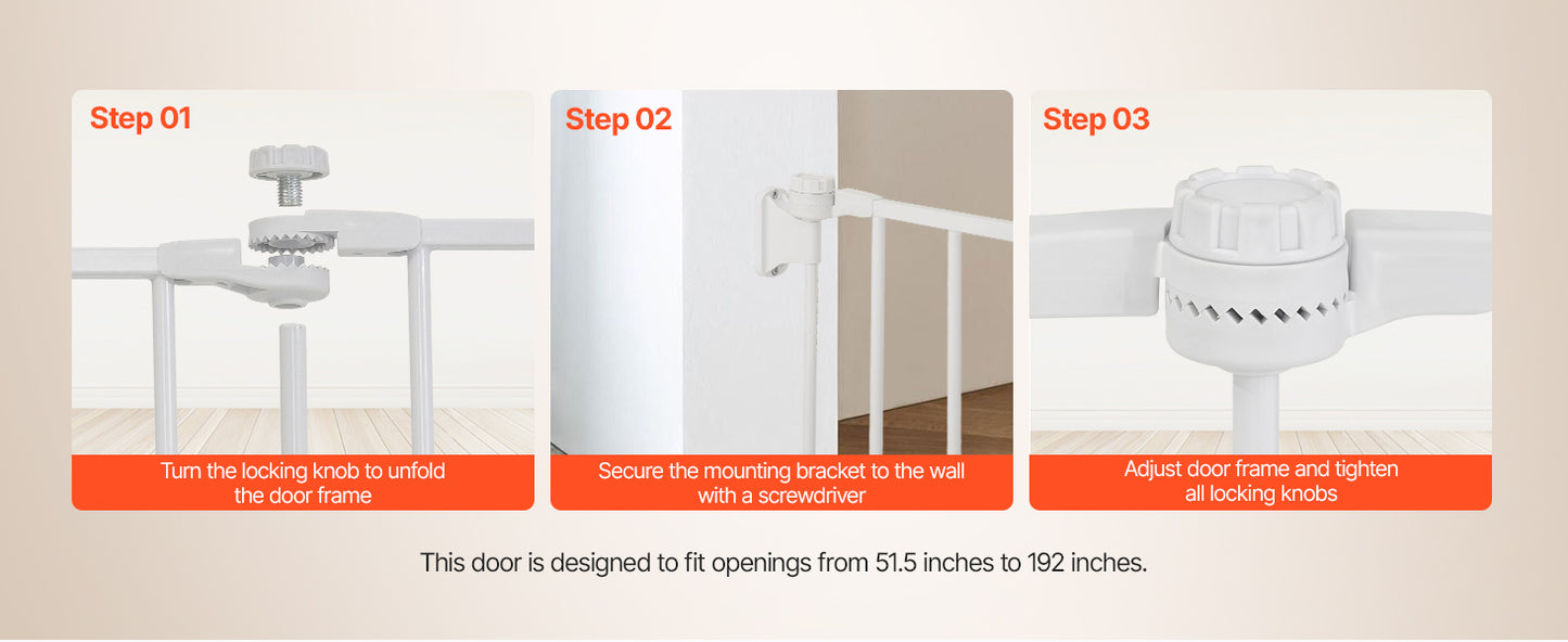 SucceBuy Baby Gate Pressure Mounted Walk Through Pet Safety Gate