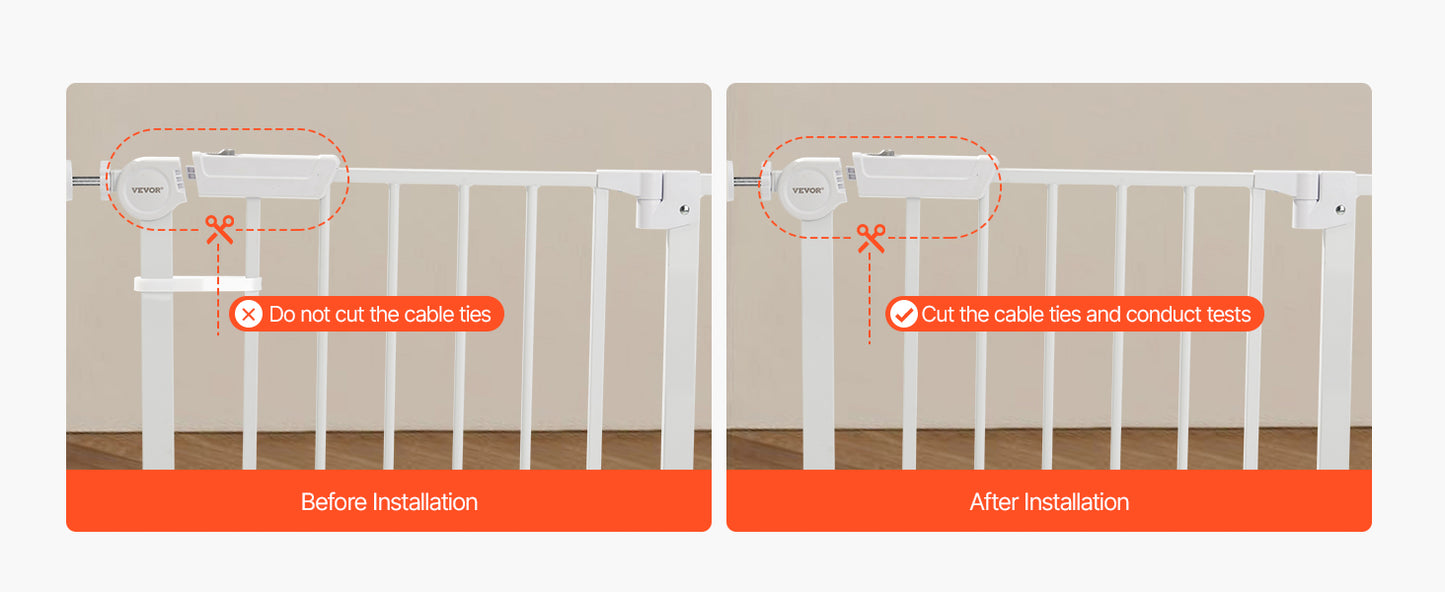 SucceBuy Baby Gate Pressure Mounted Walk Through Pet Safety Gate