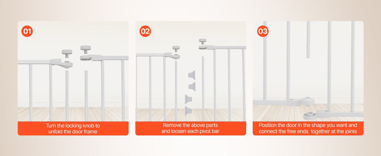SucceBuy Pressure Mount Baby Gate Walk Thru Child Pet Safety