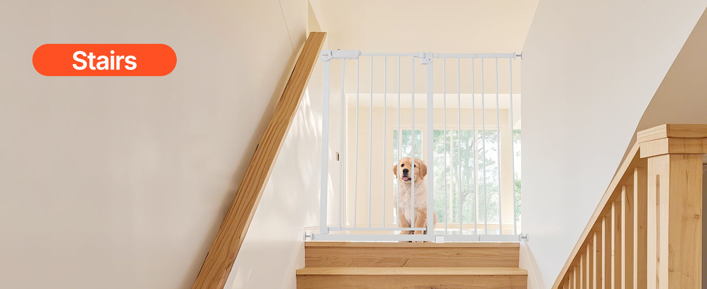 SucceBuy Pressure Mount Baby Gate Walk Through Doorway Child Safety