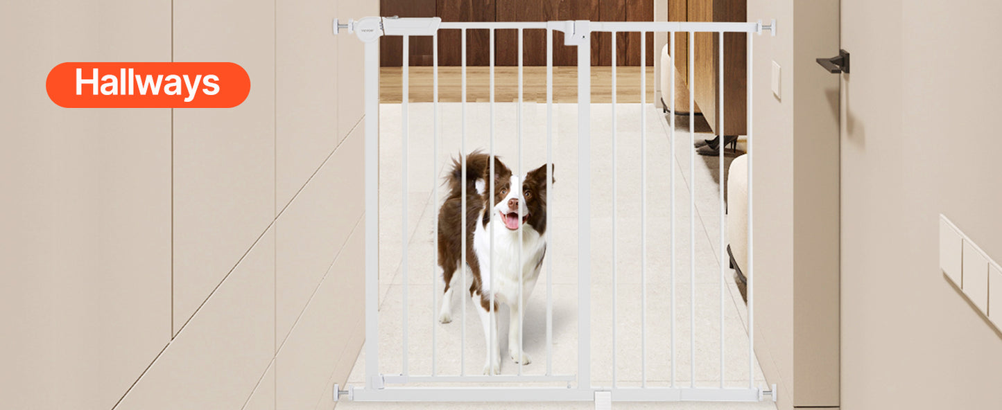 SucceBuy Baby Gate Pressure Mounted Walk Through Pet Safety Gate
