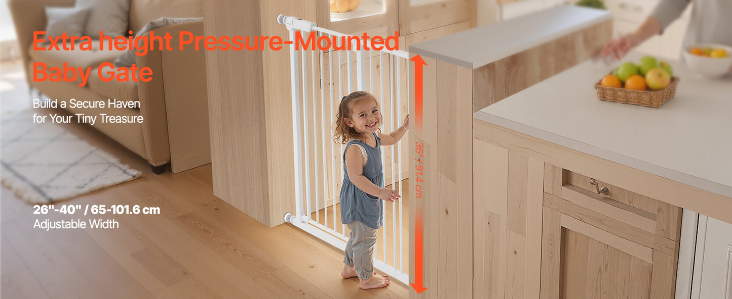 SucceBuy Pressure Mount Baby Gate Walk Thru Child Pet Safety