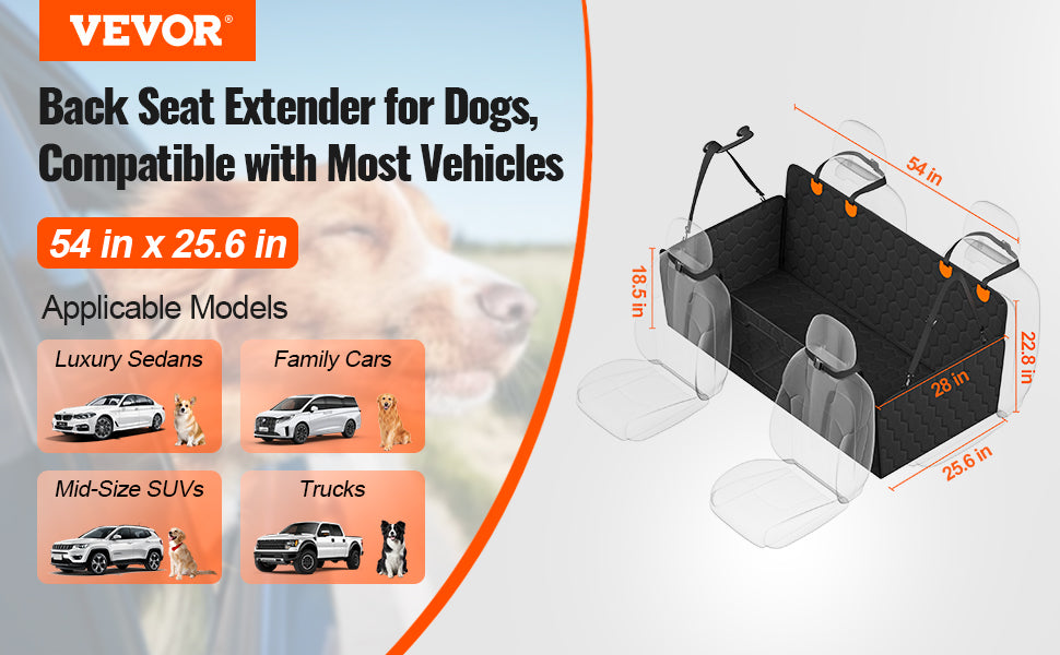 SucceBuy Dog Car Seat Cover Back Seat Extender Hammock Pad