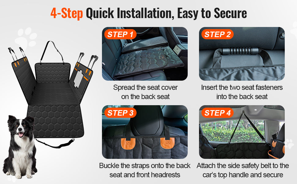 SucceBuy Back Seat Extender Dog Seat Cover With Mesh Window