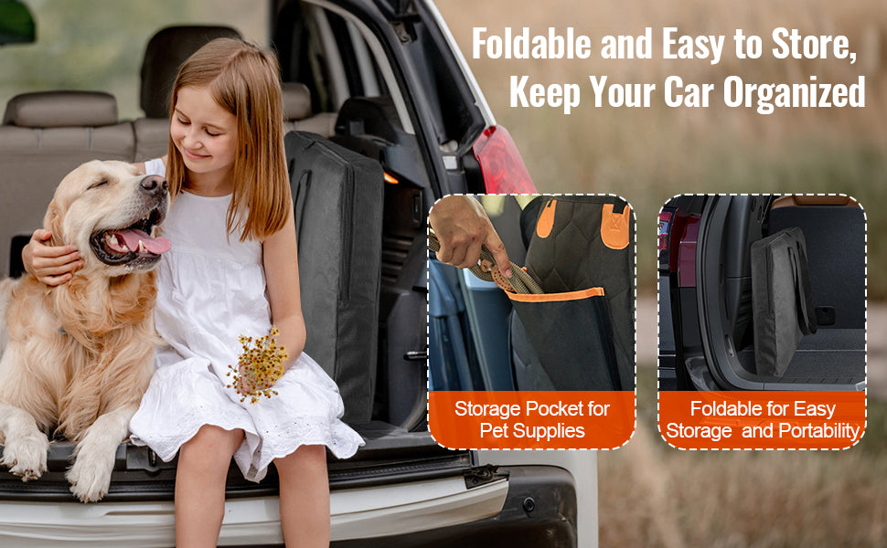 SucceBuy Dog Car Seat Cover Back Seat Extender Hammock Pad