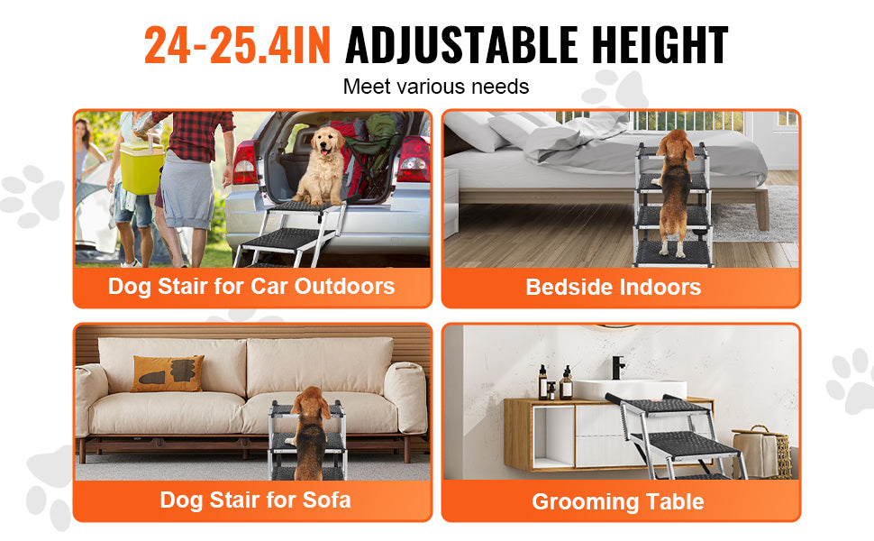 SucceBuy Dog Car Stair Folding Portable Pet Steps For Cars SUV