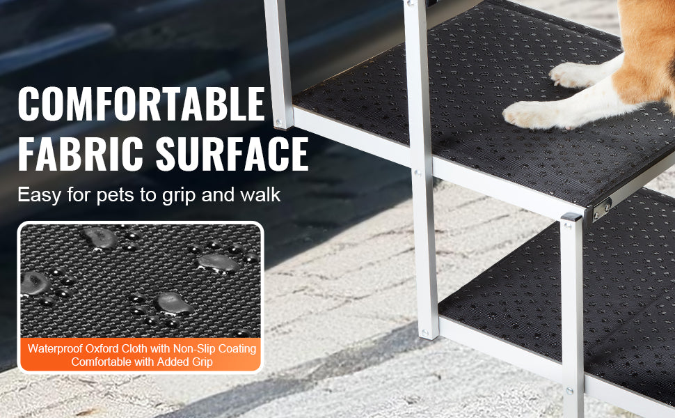 SucceBuy Dog Car Stair Folding Portable Pet Steps For Cars SUV
