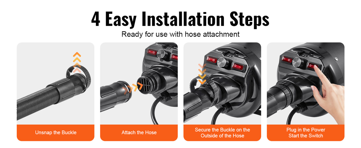 SucceBuy 2000W Dog Grooming Dryer With Adjustable Speed Extendable Hose Nozzles